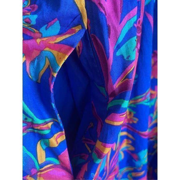 NWT JCrew Floral Tropical Square Neck Midi Dress Blue Size 8 - Picture 14 of 16